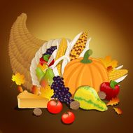 Vector Thanksgiving cornucopia