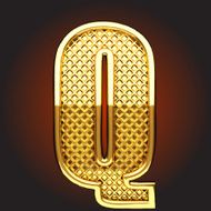vector golden letter q N7