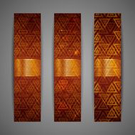 set of brown banners