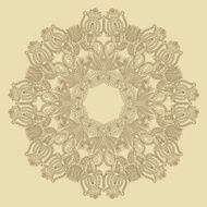 Circle lace ornament round ornamental geometric doily pattern N28