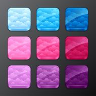 Set of backgrounds with clouds for the app icons