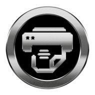 printer icon silver isolated on white background