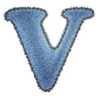 Jeans alphabet Denim letter V