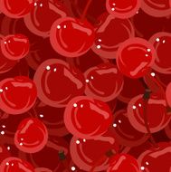 Seamless pattern with cherries Vector illustration N2