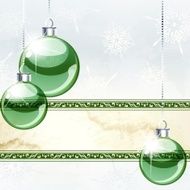 Elegant Christmas banner with transparent green ornaments