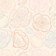 Seamless pattern of poppies