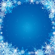 Winter blue square background