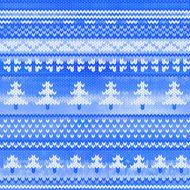 Vector seamless knitted pattern with pine