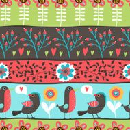 Hand-drawn vintage floral seamless background