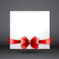 Invitation card with red holiday ribbon and bow N9