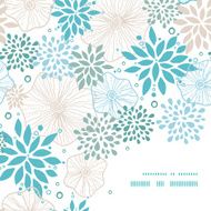 Vector blue and gray plants frame corner pattern background