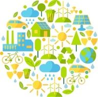 Background with ecology icons