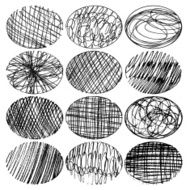 set of hand-drawn ovals elements for design vector N2