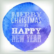 Merry Christmas and Happy New Year watercolor card N2