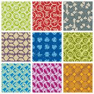 Retro style tiles seamless patterns set N5