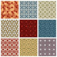 Vintage tiles seamless patterns set N4