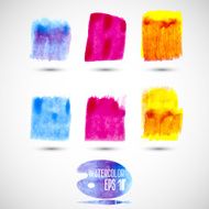 Watercolors shapes and banners Design elements collection N3