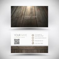 Business Card Template with a Wooden Background N2