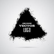 Grunge ink splashed triangle background template