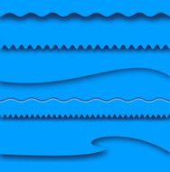 Blue divider set with shadow