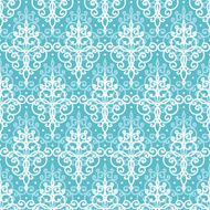 Light blue swirls damask seamless pattern background N2