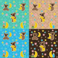 baby texture with bear moon star N2