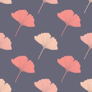 Fall seamless vector background with colorful ginkgo leaves