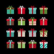 colorful gift box vector icon set N2