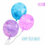 Card with colored watercolor paint balloons N2