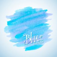 Blue watercolor stain design element