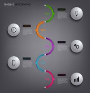 Time line info graphic white round template element N2