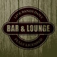 Vintage Bar Label on Aged Wood
