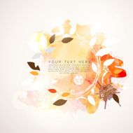 flower leaf and watercolor paint background space vector