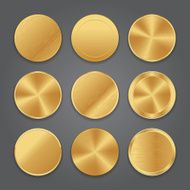 Golden metal badge icons