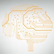 Circuit board computer brain Vector illustration N58