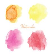 Colorful vector isolated watercolor paint stamps