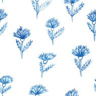 pattern flowers aquarelle cornflower
