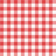 Seamless red gingham (repeat pattern) with fabric texture