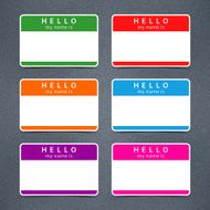 Blank nametag hello my name is sticker tag noise texture