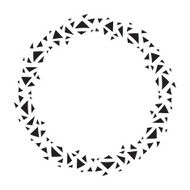 Round frame of sprayed black triangles N2