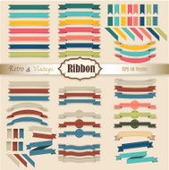 Vector set of Ribbon colorful retro