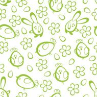 Funny seamless green spring pattern N2