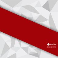 Abstract background with red triangles and polygonal piece of pa