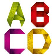 Origami alphabet letters A B C D