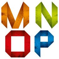 Origami alphabet letters M N O P