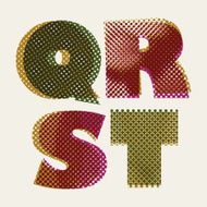 Halftone dots font dirty grunge color pixels print texture N6