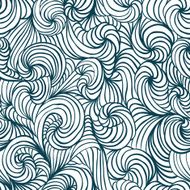 Curly lines hand drawn monochrome vector seamless pattern N2