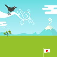 Japanese daydream scene illustration N2