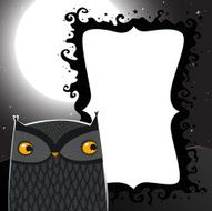 Spooky owl in the dark night