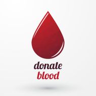 Donate blood and red drop with shadow